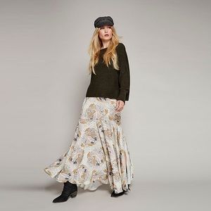 NWOT Free People Pebble Crepe Maxi Skirt